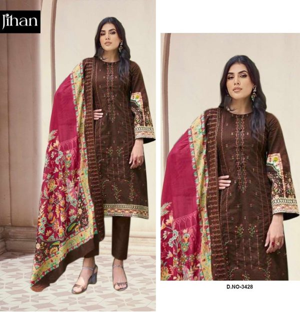 JIHAN 3428 PAKISTANI COTTON SALWAR SUITS