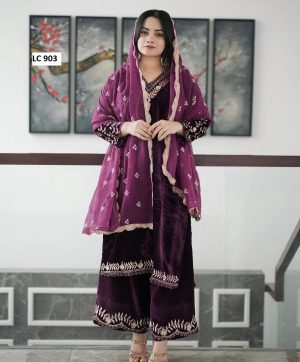 LC 903 A DESIGNER VELVET SALWAR SUITS