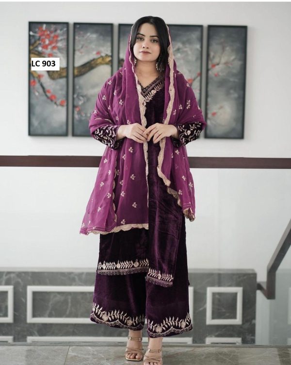 LC 903 A DESIGNER VELVET SALWAR SUITS