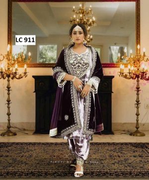 LC 911 B DESIGNER VELVET SUITS WHOLESALE