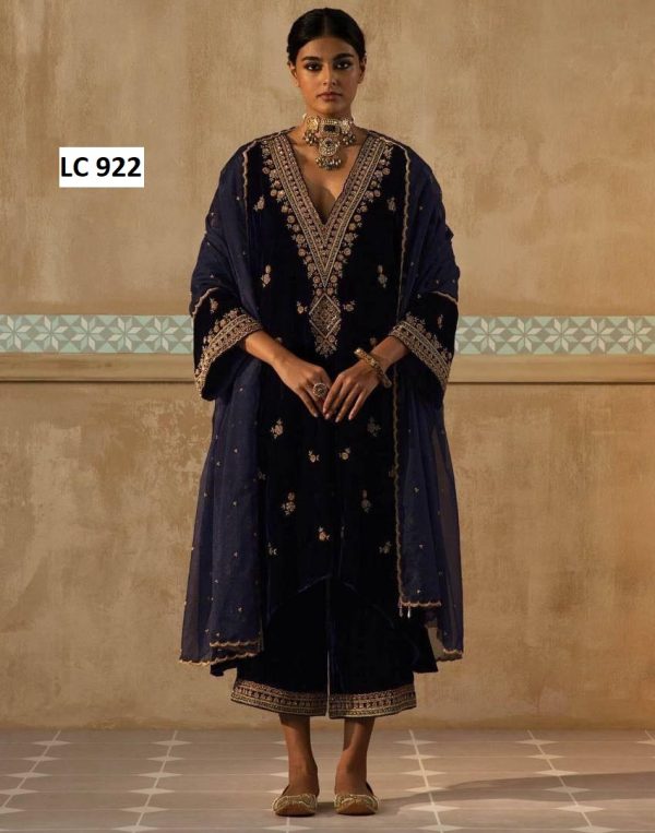 LC 922 DESIGNER VELVET SUITS WHOLESALE