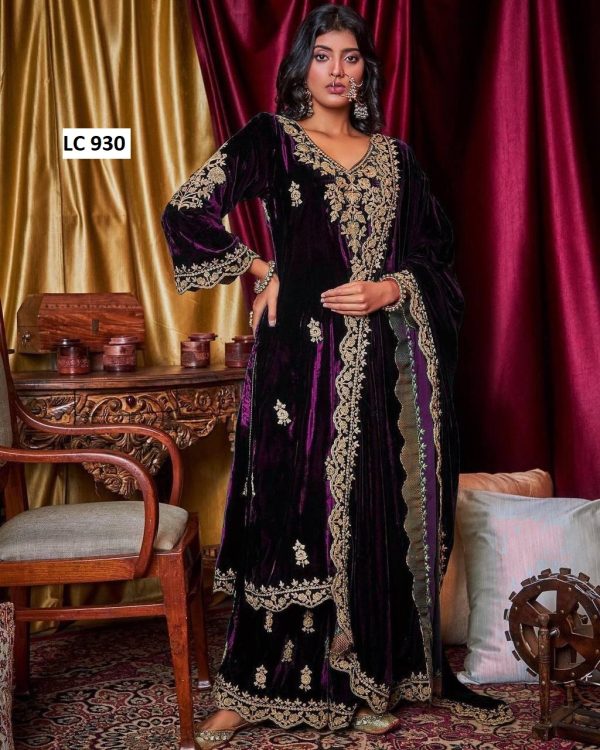 LC 930 B DESIGNER VELVET SALWAR SUITS