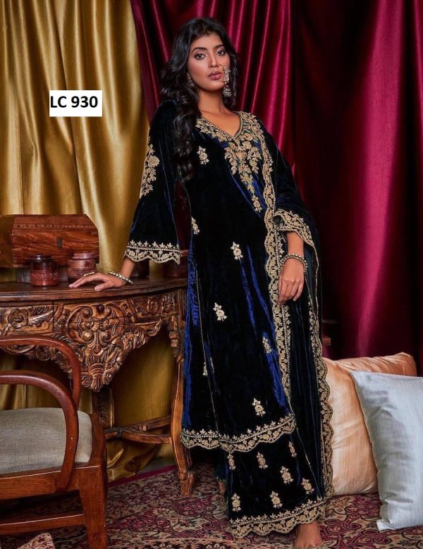 LC 930 D DESIGNER VELVET SALWAR SUITS