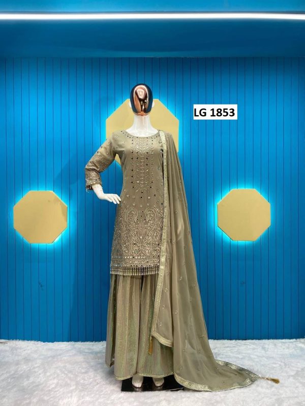 LG 1853 A DESIGNER TOP GHARARA WHOLESALE