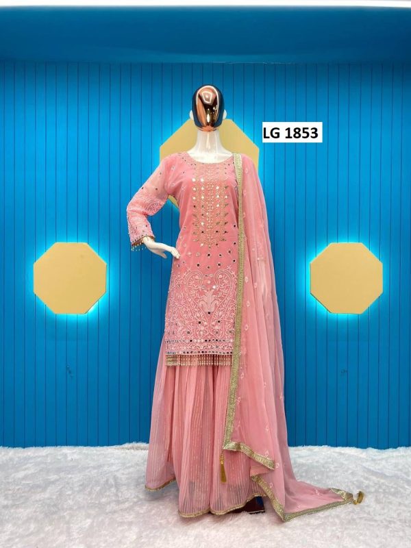 LG 1853 B DESIGNER TOP GHARARA WHOLESALE