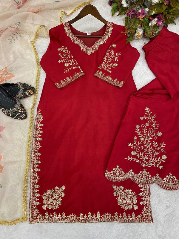 LG 1872 RED DESIGNER SALWAR KAMEEZ