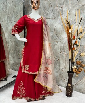 LG 1872 RED DESIGNER SALWAR KAMEEZ