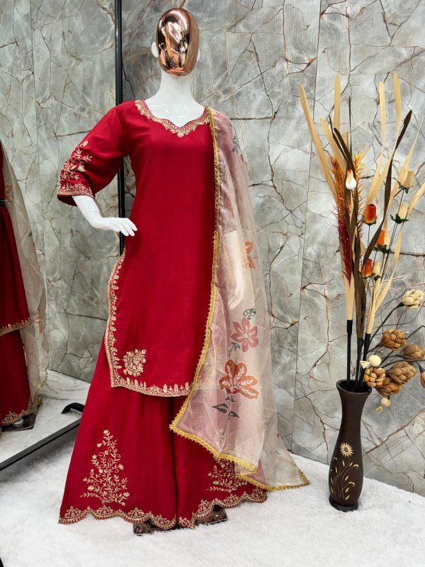 LG 1872 RED DESIGNER SALWAR KAMEEZ