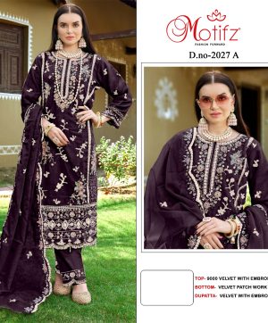 MOTIFZ 2027 VELVET SALWAR KAMEEZ WHOLESALE