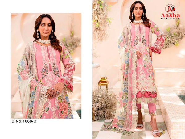 AASHA DESIGNER 1068 C PINK SALWAR KAMEEZ