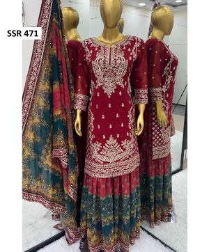 SHREE HARI SSR 471 A DESIGNER TOP GHARARA