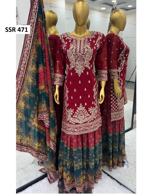 SHREE HARI SSR 471 A DESIGNER TOP GHARARA