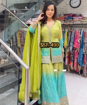 SHREE HARI SSR 490 DESIGNER TOP SHARARA