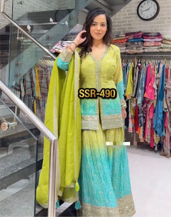 SHREE HARI SSR 490 DESIGNER TOP SHARARA