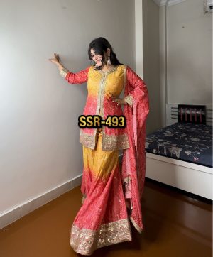 SHREE HARI SSR 493 DESIGNER TOP SHARARA