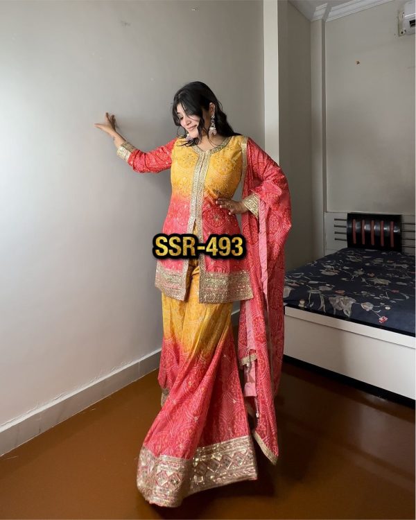 SHREE HARI SSR 493 DESIGNER TOP SHARARA