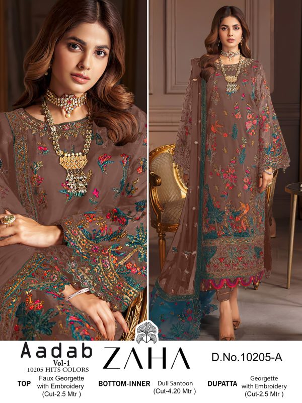 ZAHA 10205 A AADAB VOL 1 SALWAR SUITS IN INDIA