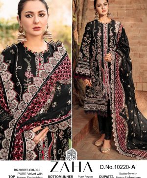 ZAHA 10220 A AAFIYA VOL 1 VELVET PAKISTANI SUITS