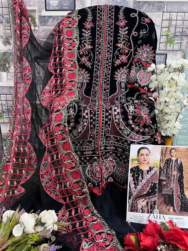 ZAHA 10220 A AAFIYA VOL 1 VELVET PAKISTANI SUITS