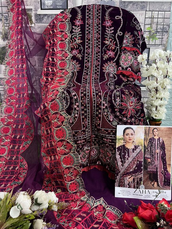 ZAHA 10220 B AAFIYA VOL 1 VELVET PAKISTANI SUITS