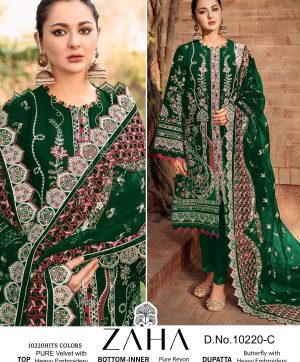 ZAHA 10220 C AAFIYA VOL 1 VELVET PAKISTANI SUITS