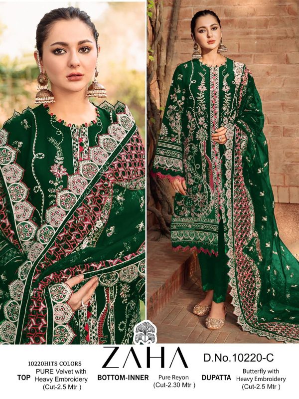 ZAHA 10220 C AAFIYA VOL 1 VELVET PAKISTANI SUITS