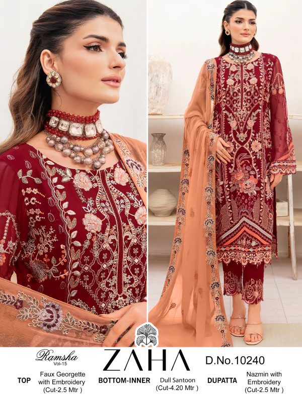 ZAHA 10240 GEORGETTE PAKISTANI SUITS