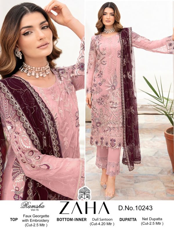 ZAHA 10243 GEORGETTE PAKISTANI SUITS