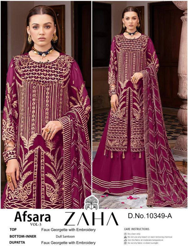 ZAHA 10349 A AFSARA VOL 3 PAKISTANI SUITS