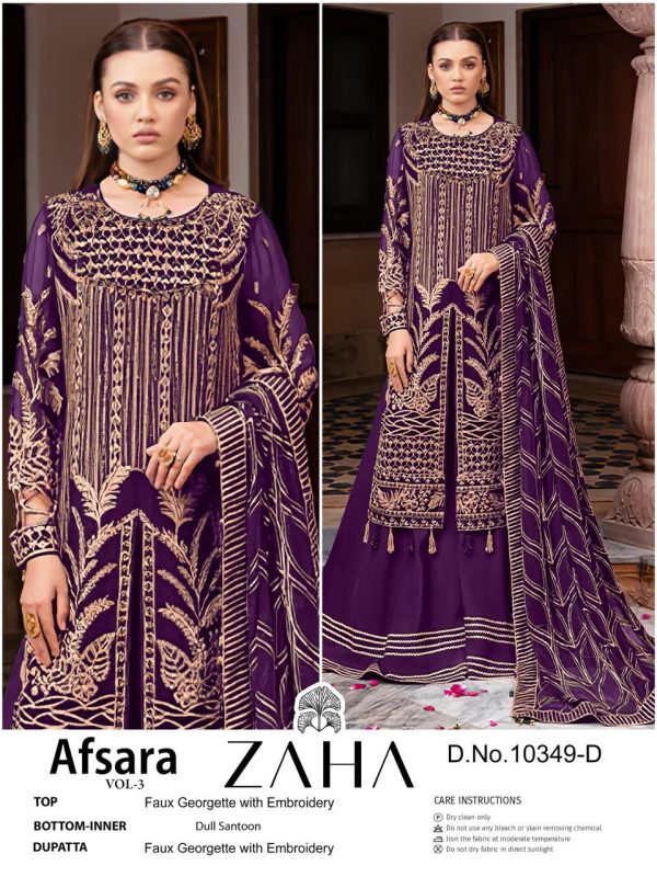 ZAHA 10349 D AFSARA VOL 3 PAKISTANI SUITS