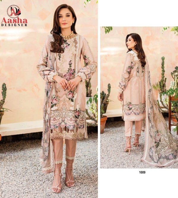 AASHA DESIGNER 1009 COTTON PAKISTANI SUITS