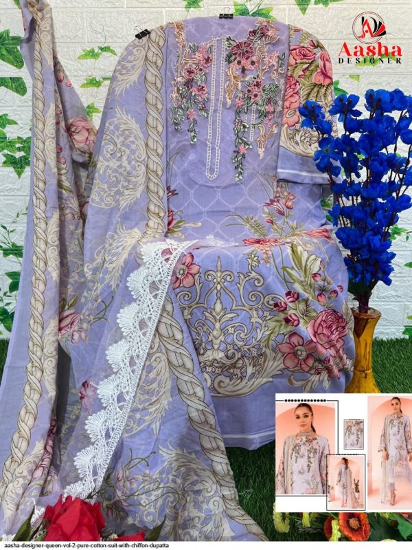 AASHA DESIGNER 1010 COTTON PAKISTANI SUITS