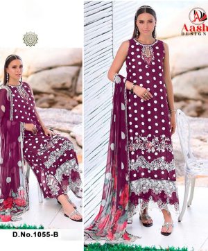 AASHA DESIGNER 1055 B COTTON PAKISTANI SUITS