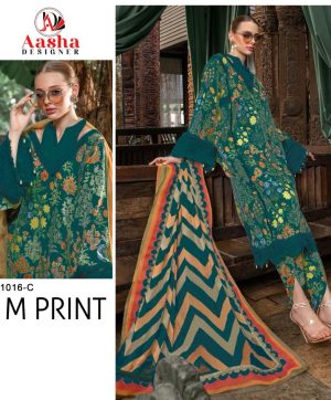 AASHA DESIGNS 1016 C M PRINT COTTON SUITS