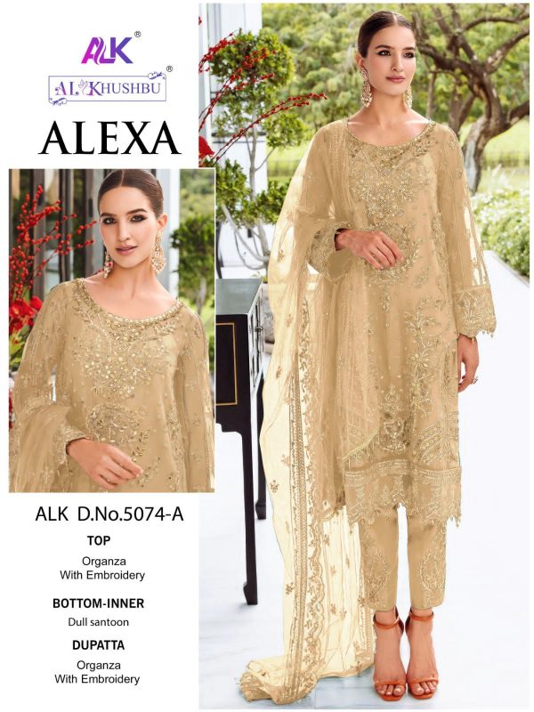 AL KHUSHBU ALK 5074 A ALEXA PAKISTANI SUITS