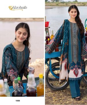 ALZOHAIB 1058 COTTON PAKISTANI SUITS