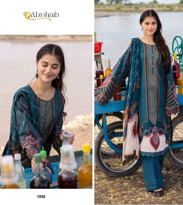 ALZOHAIB 1058 COTTON PAKISTANI SUITS