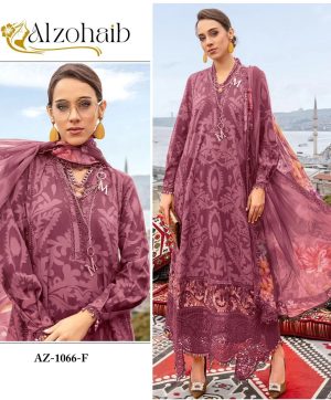 ALZOHAIB 1066 F COTTON PAKISTANI SUITS