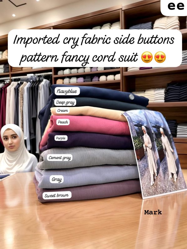 CORD SET ABAYA WITH SIDE BOTTON WHOLESALE