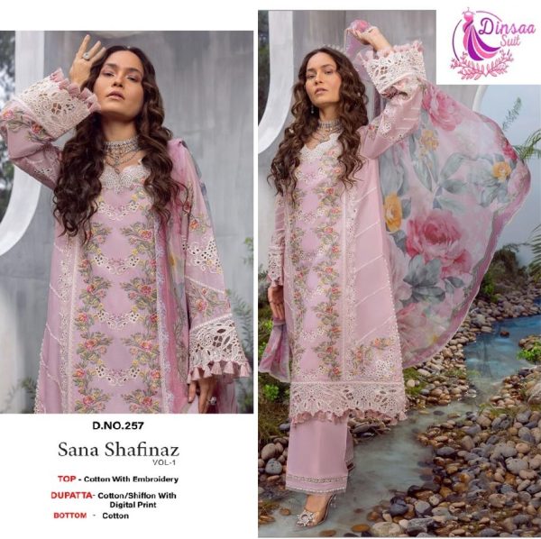 DINSAA SUIT 257 SANA SHAFINAZ VOL 1 SALWAR SUITS