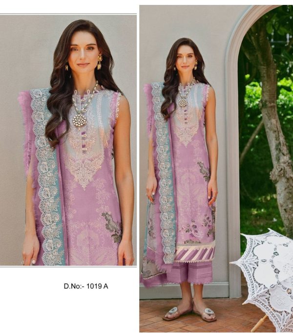 EZRA 1019 A COTTON PAKISTANI SUITS WHOLESALE