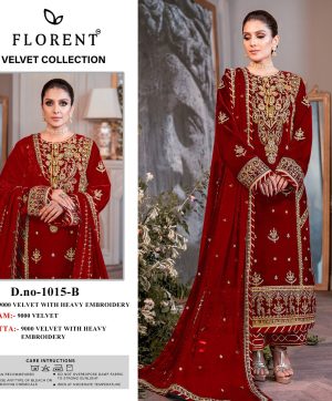 FLORENT 1015 B VELVET PAKISTANI SUITS IN INDIA