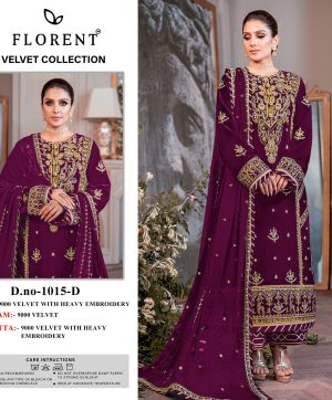 FLORENT 1015 D VELVET PAKISTANI SUITS IN INDIA