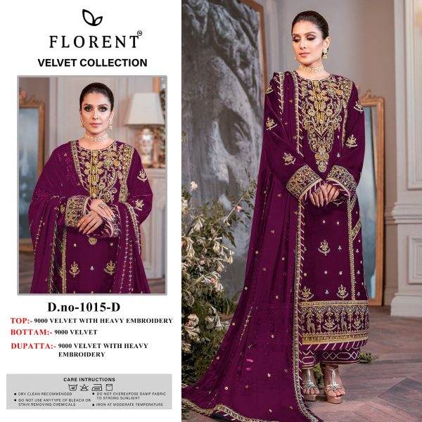 FLORENT 1015 D VELVET PAKISTANI SUITS IN INDIA