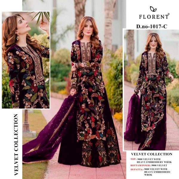 FLORENT 1017 C VELVET PAKISTANI SUITS