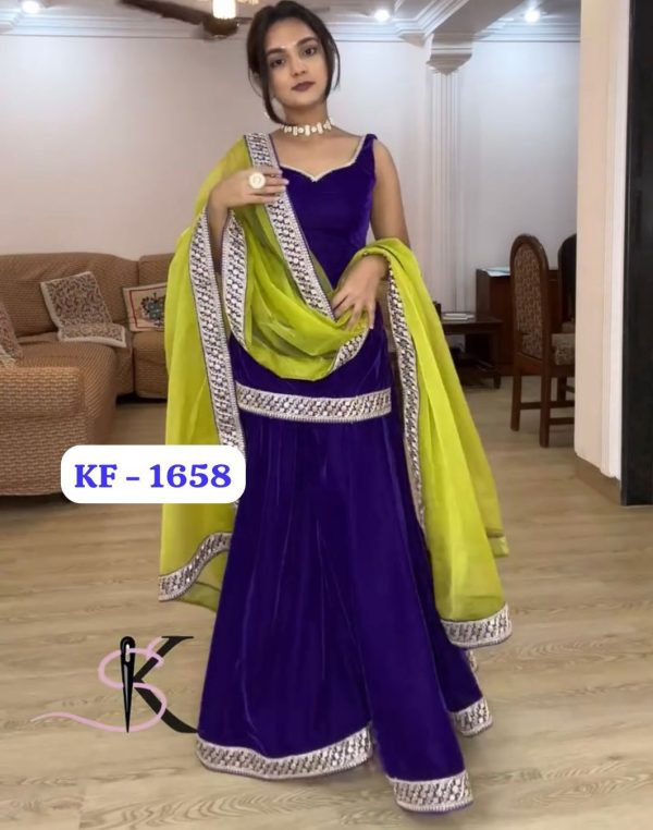 KARMA FASHION KF 1658 VELVET SALWAR SUITS