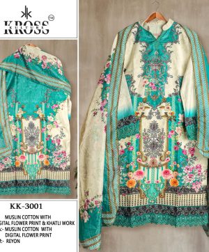 KROSS KULTURE KK 3001 PAKISTANI MUSLIN SUITS