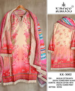 KROSS KULTURE KK 3002 PAKISTANI MUSLIN SUITS