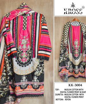 KROSS KULTURE KK 3004 PAKISTANI MUSLIN SUITS