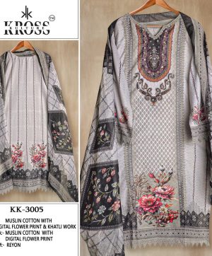 KROSS KULTURE KK 3005 PAKISTANI MUSLIN SUITS